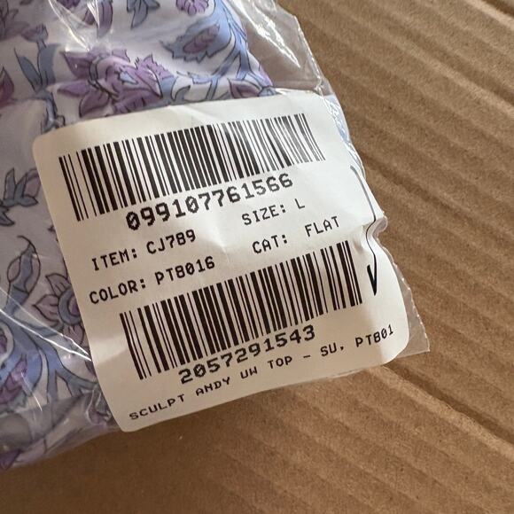 J Crew Mira Bikini Top L NWT Blue Floral Multi Purple Swim Beach CJ789 J.Crew - Picture 5 of 5